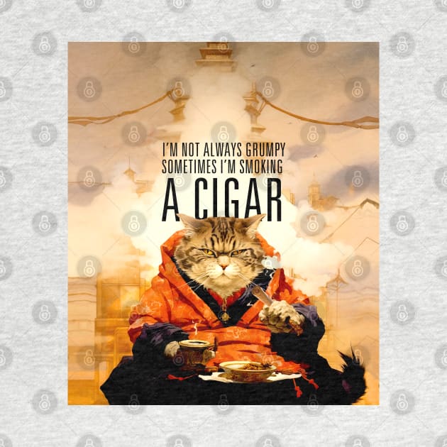 Cigar Smoking Cat: I'm Not Always Grumpy, Sometimes I'm Smoking a Cigar by Puff Sumo